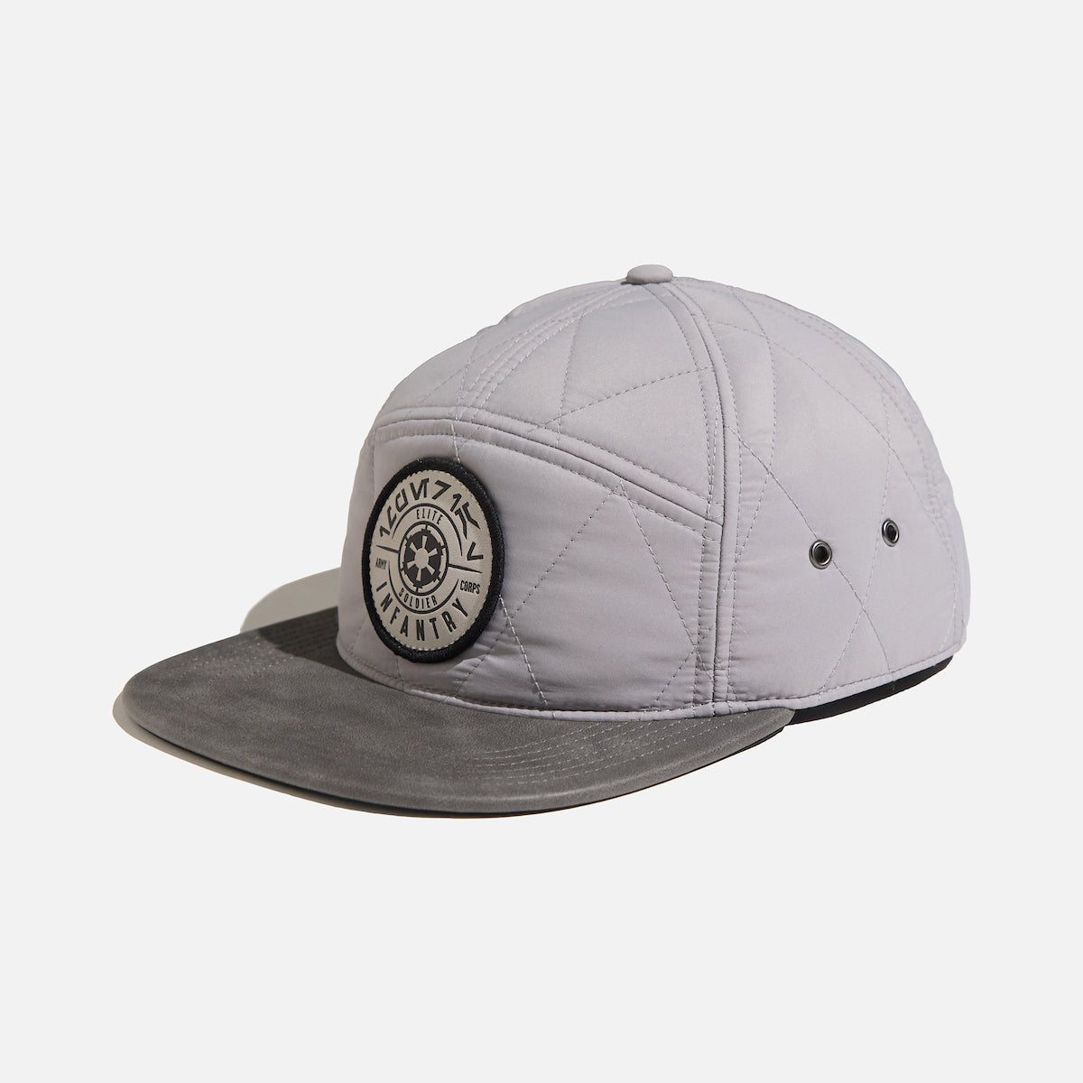 Right side view of the Star Wars Imperial Trailhead Camper Hat in gray.