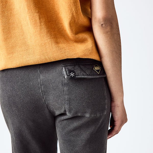 Back view of Rebel fleece set with hood and tapered jogger fit