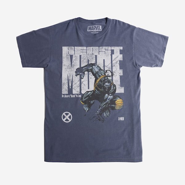 Blue T-Shirt with Beast from X-Men in font of text that says "Beast Mode"