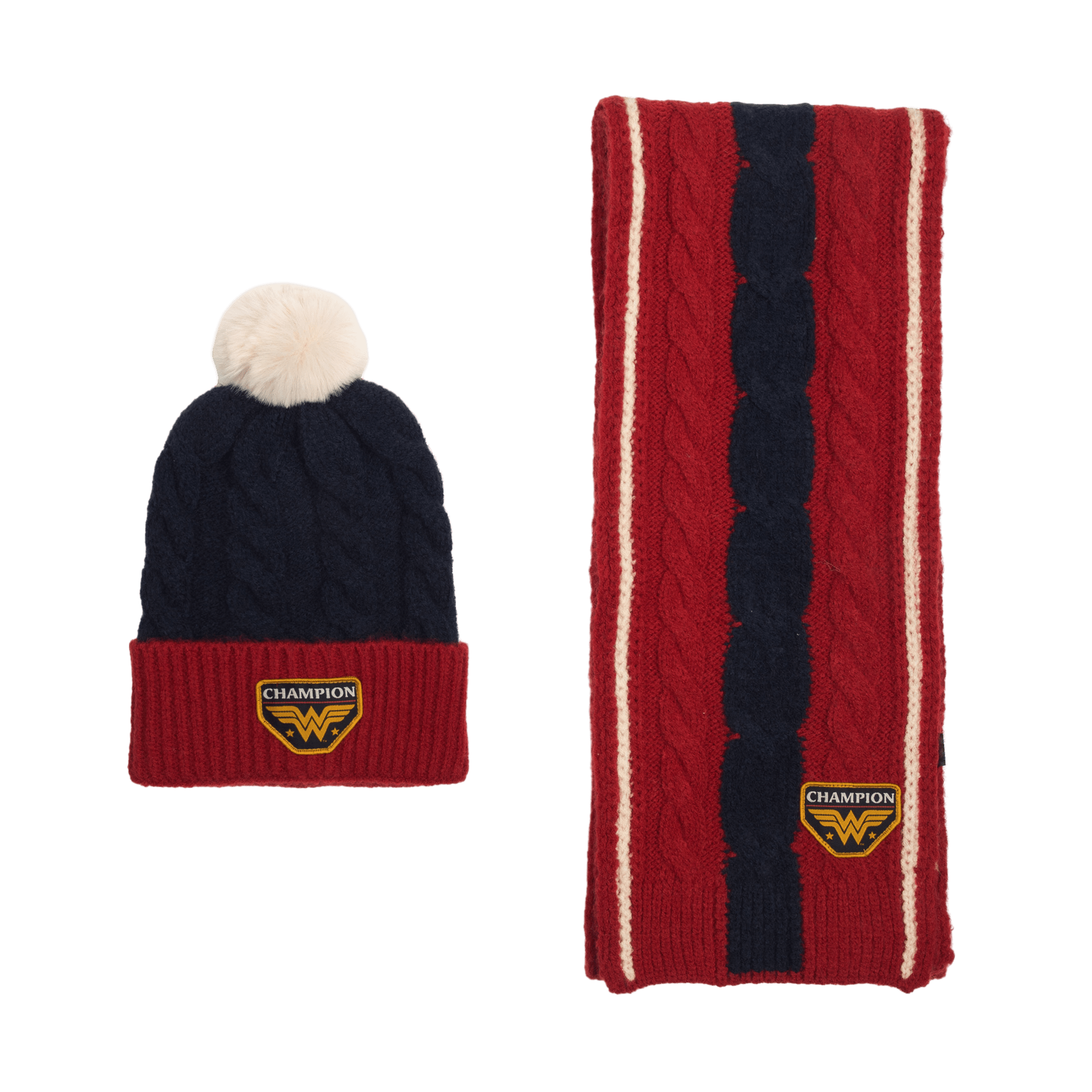 Ensemble écharpe et bonnet en tricot Wonder Woman