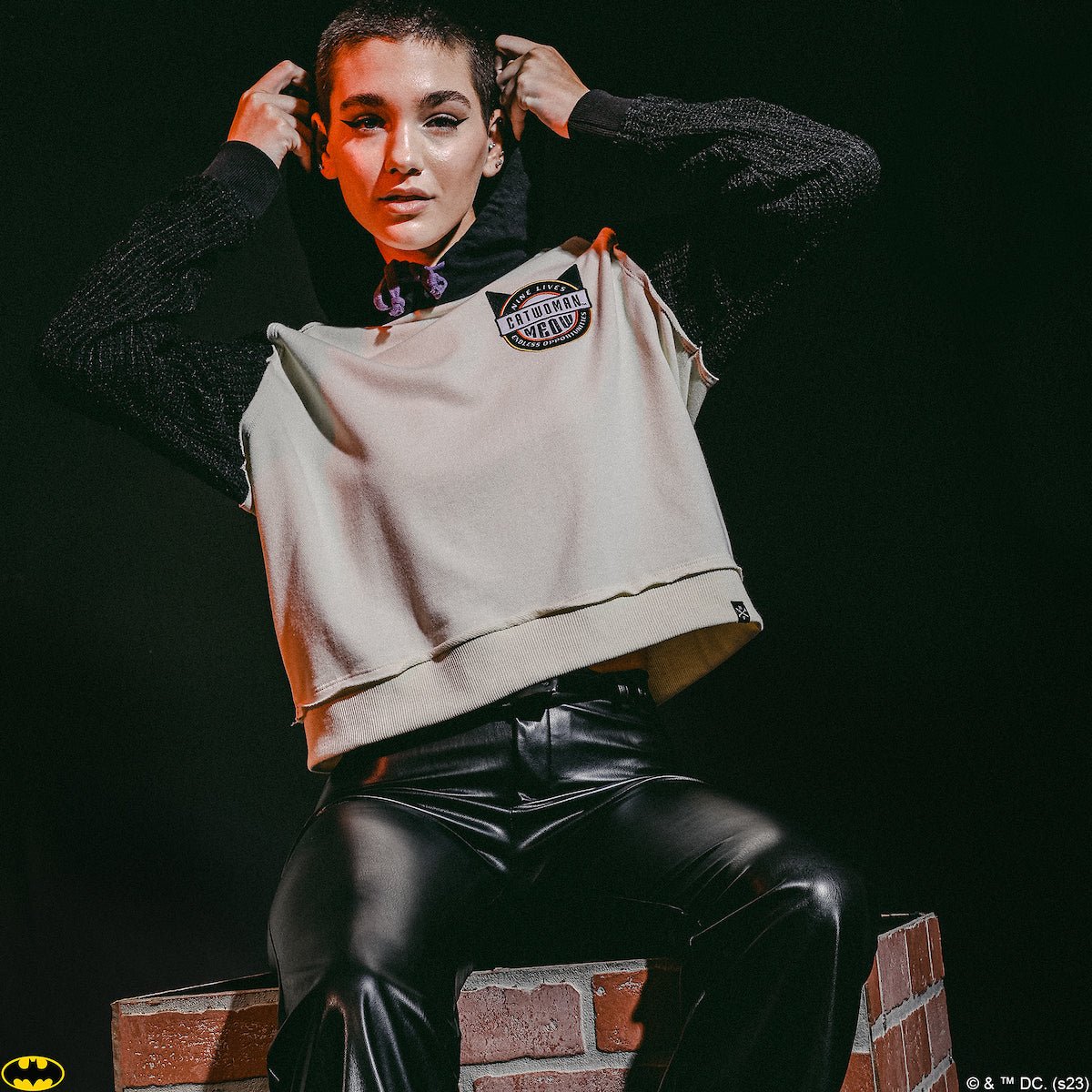 Catwoman Nine Lives Cropped Hoodie