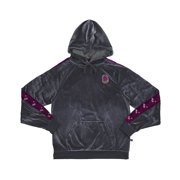 Rose Velour Gray Hoodie