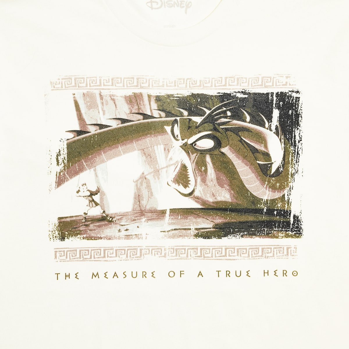 Illustration of Hercules facing a Hydra with the text "THE MEASURE OF A TRUE HERO" below