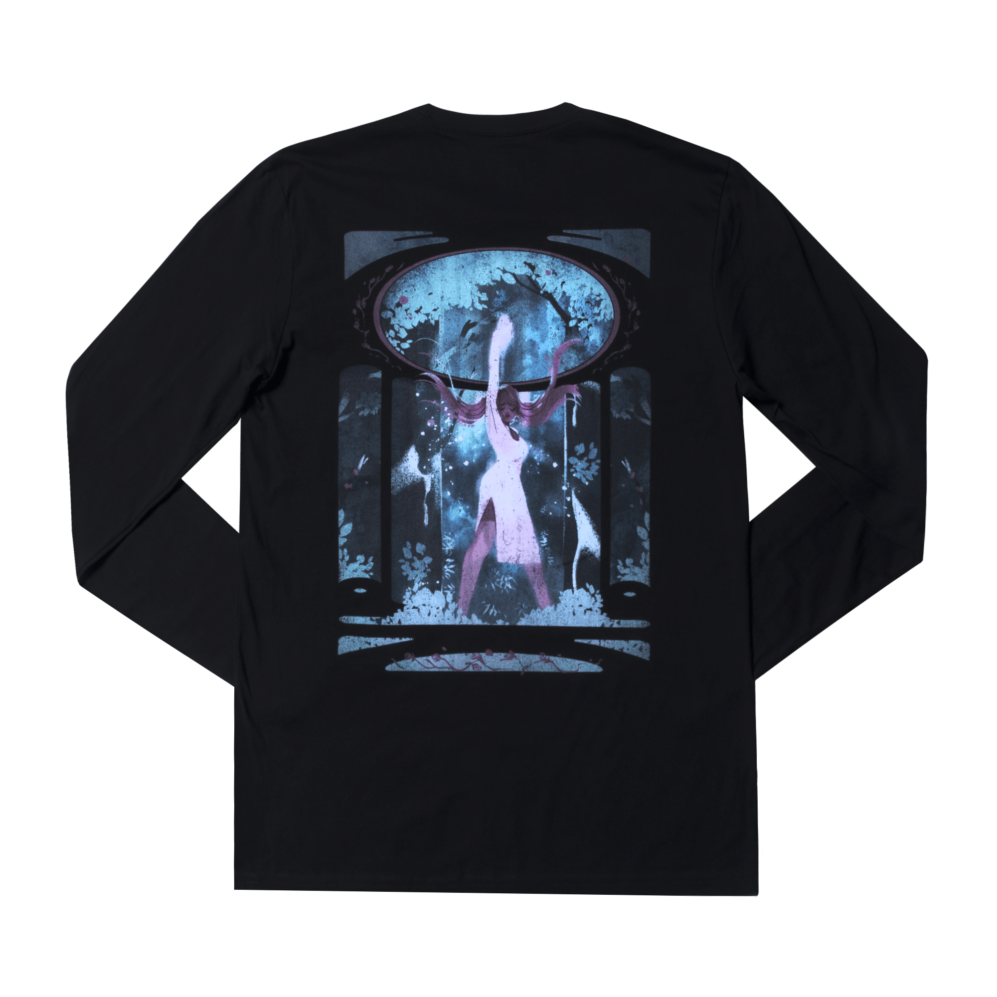 Persephone Among The Trees Black Long Sleeve
