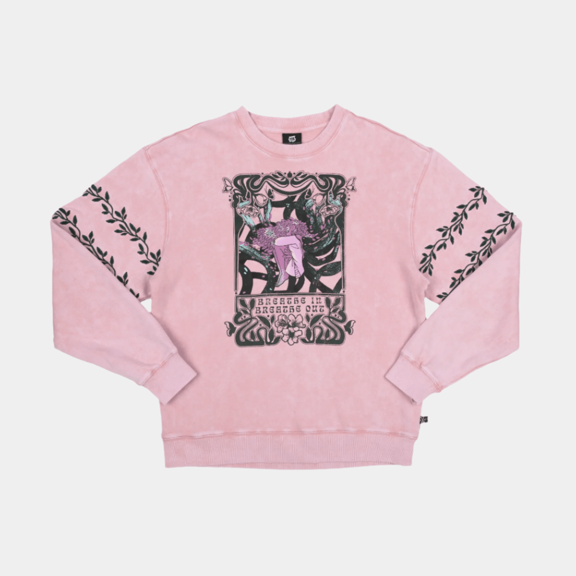 Front of Breathe In Breathe Out Blush Crew Sweatshirt.