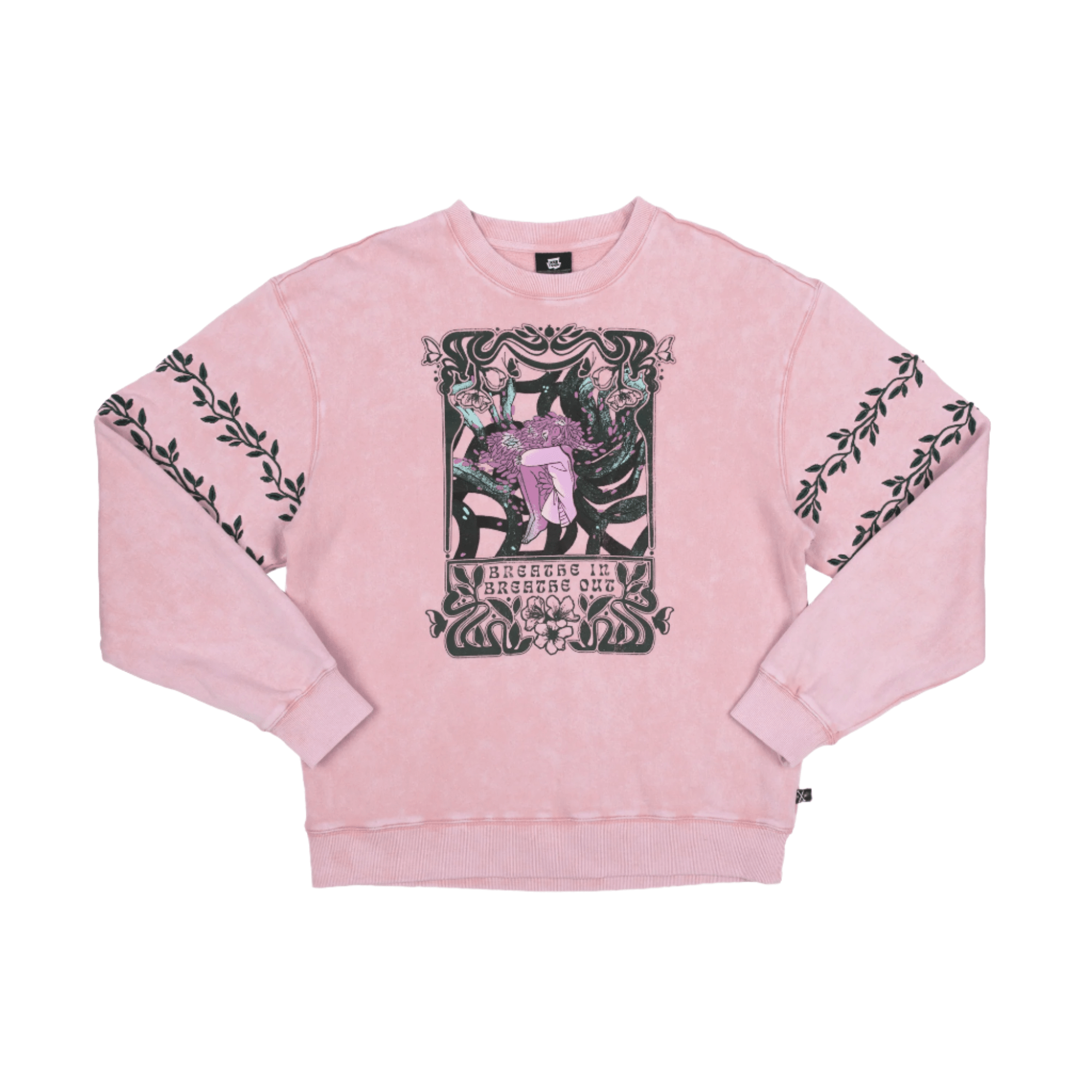 Front of the Breathe In Breathe Out Blush Crew Sweatshirt