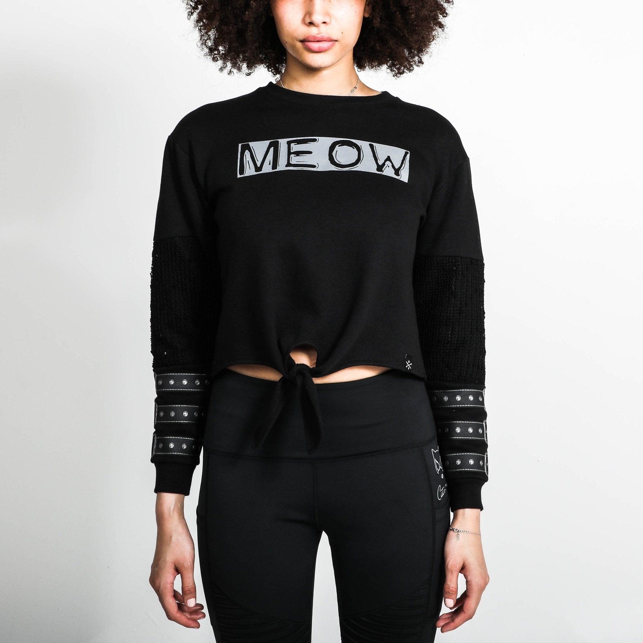 Catwoman Meow Front Tie Long Sleeve