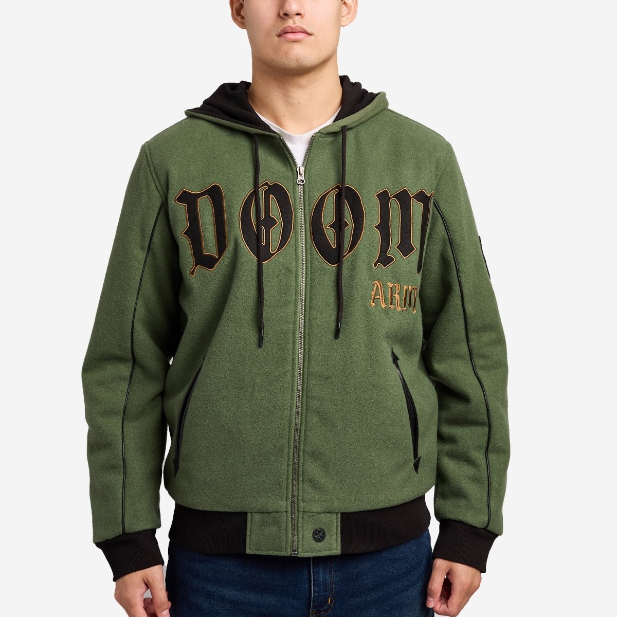 Doctor Doom Army Hooded Varsity Jacket