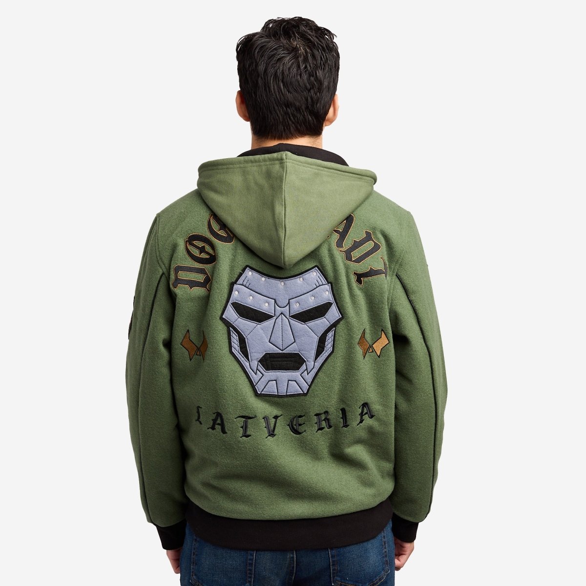 Doctor Doom Army Hooded Varsity Jacket