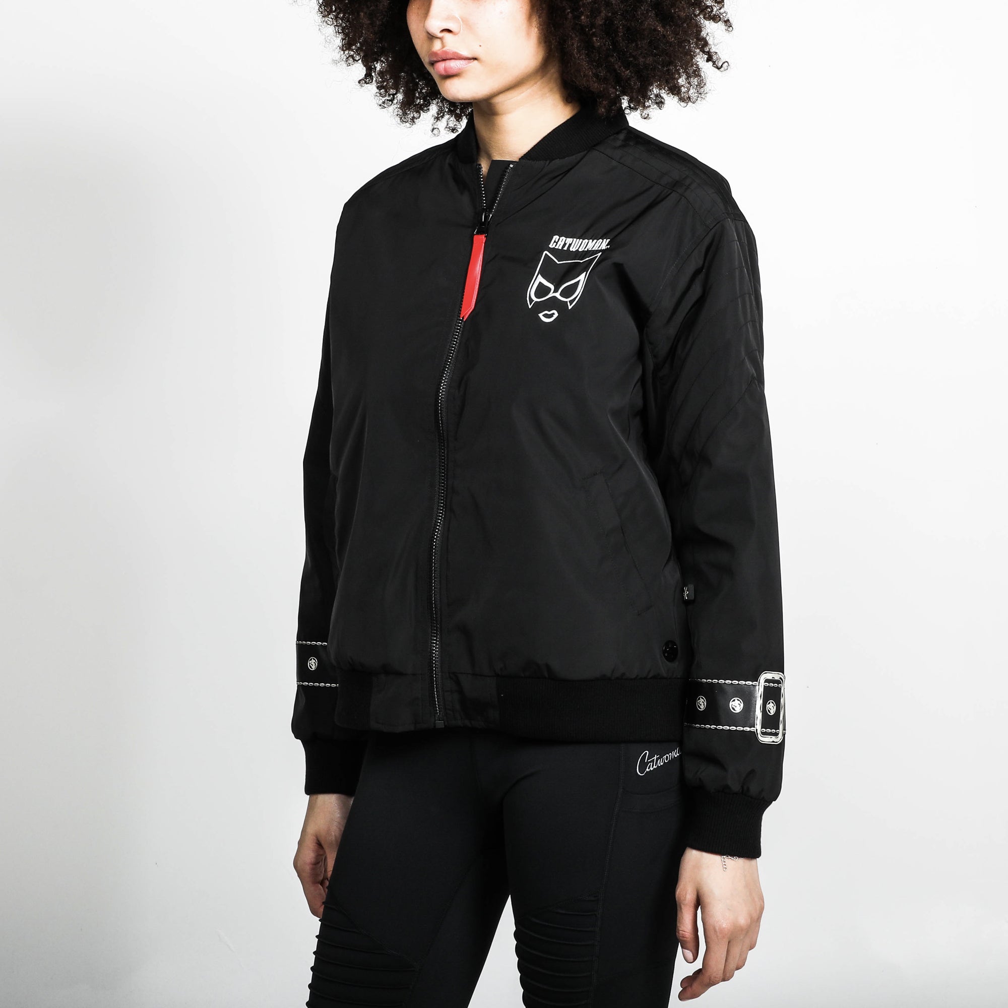 Catwoman Nine Lives Black Bomber Jacket
