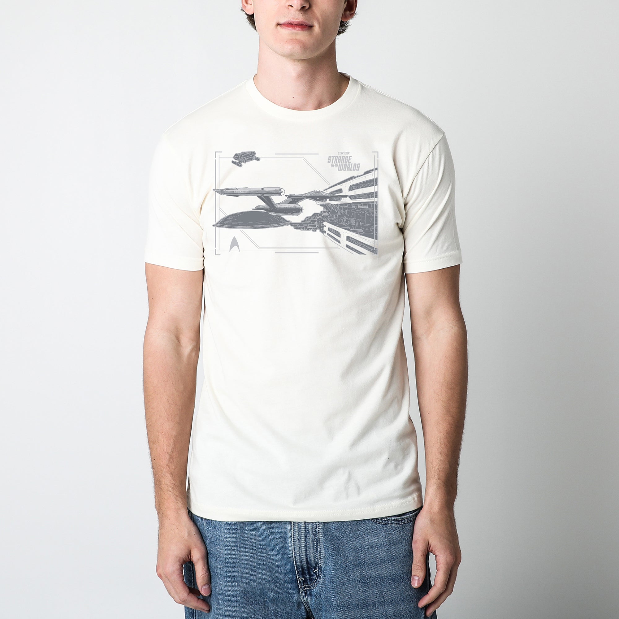 Star Trek Enterprise Docked at Starbase 1 Natural Tee | Official