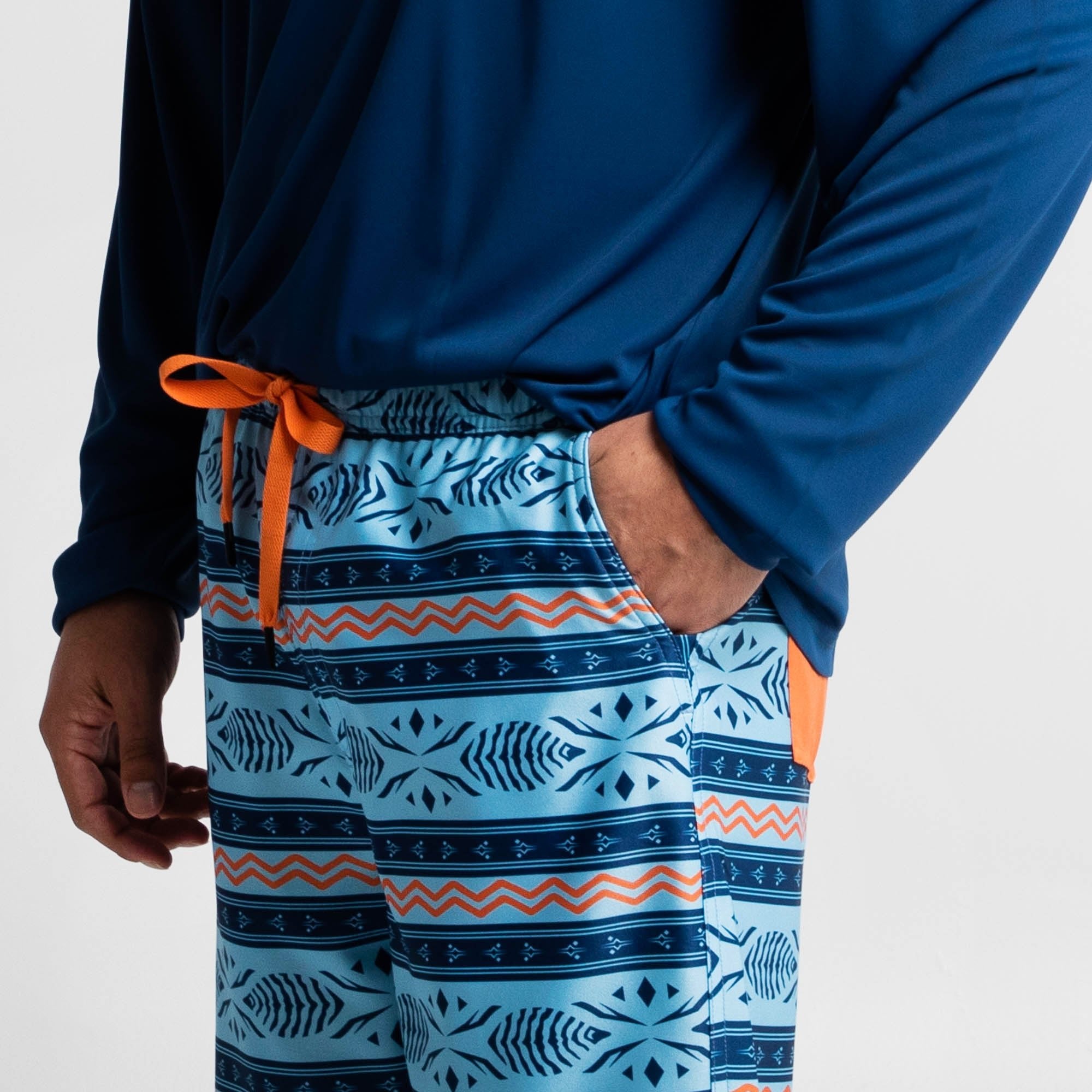 Ahsoka Board Shorts with all-over print, drawstring waist, side slit pockets, and water-repellent quick-dry fabric.
