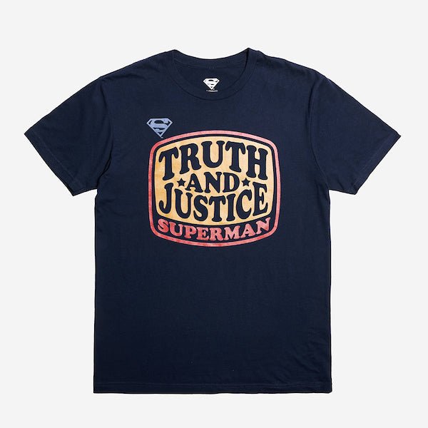 Navy T-Shirt that says "Truth and Justice" "Superman"