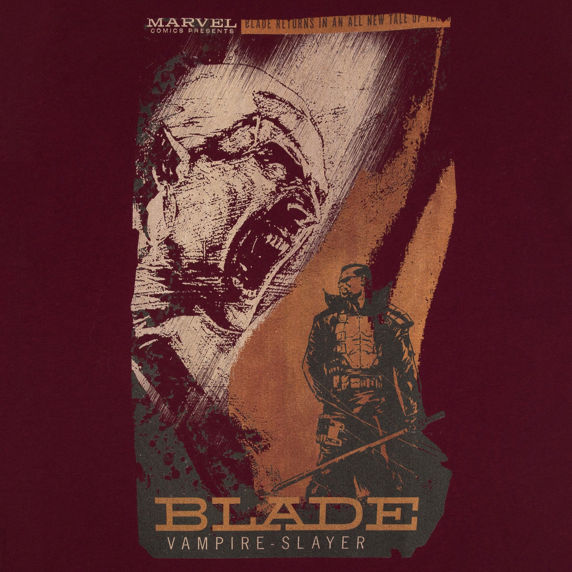 Blade Maroon Grindhouse Poster Tee