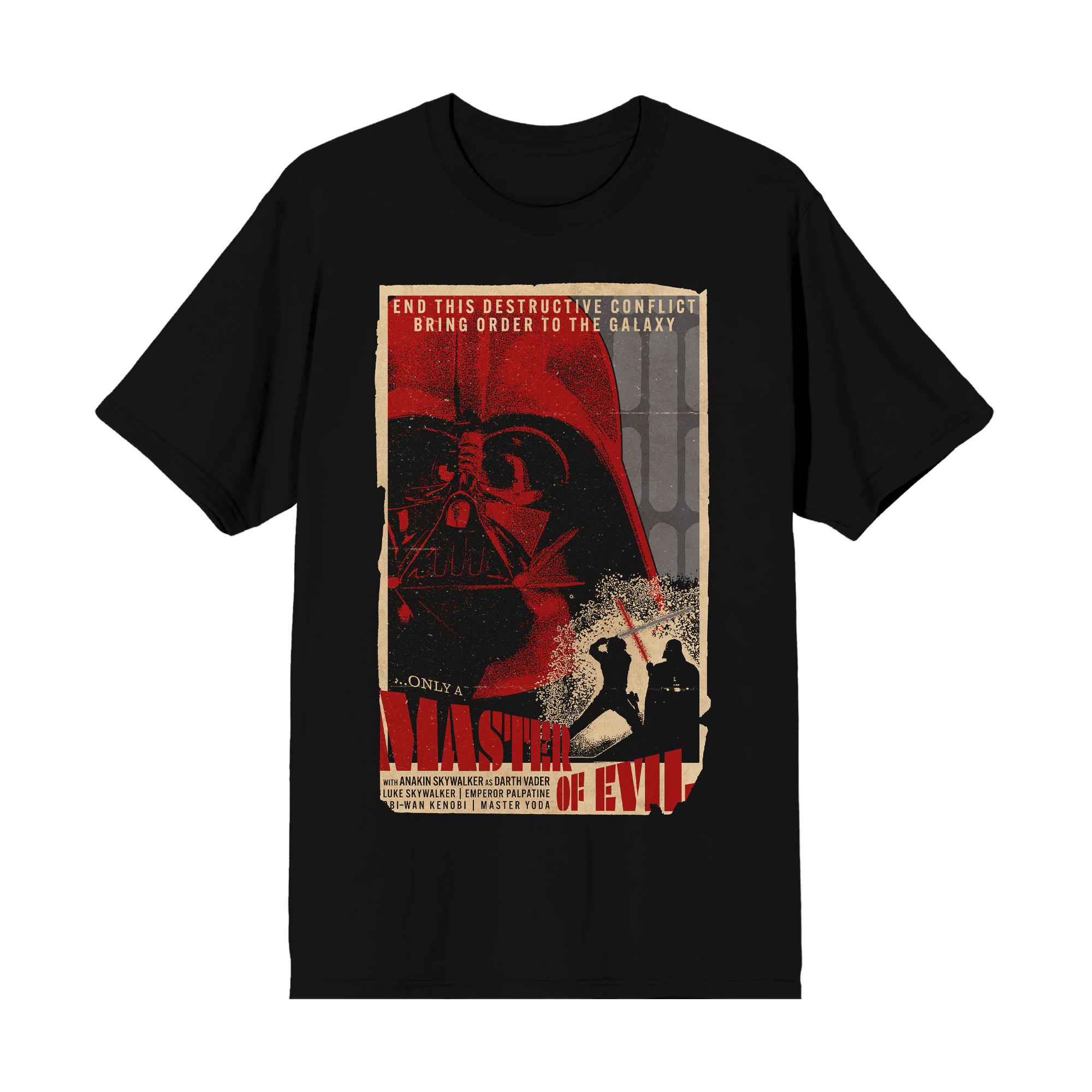 Darth Vader Master of Evil Grindhouse Poster Black Tee