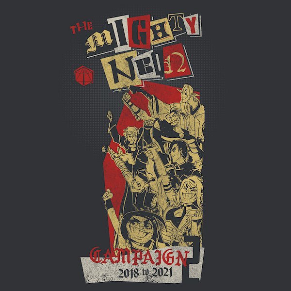 Mighty Nein Heroez Charcoal Tee