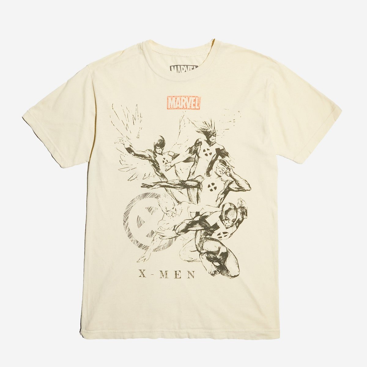 Beige t-shirt with X-Men graphic design