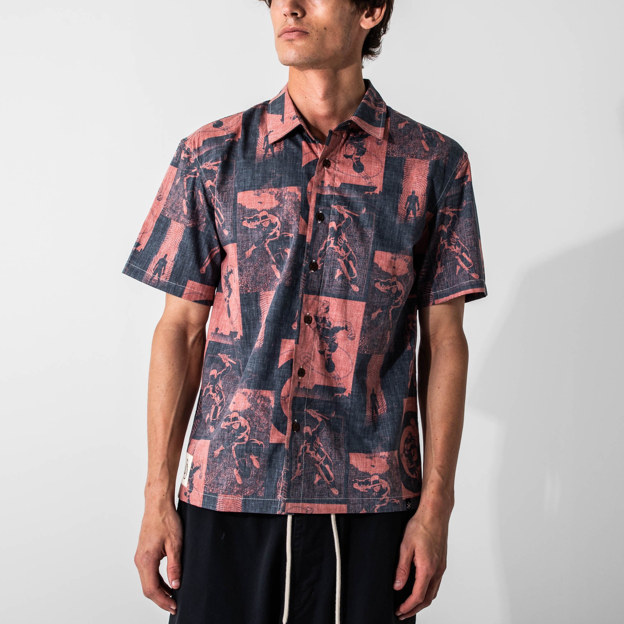 Marvel Daredevil All Over Comic Print Button-Down Shirt | Official