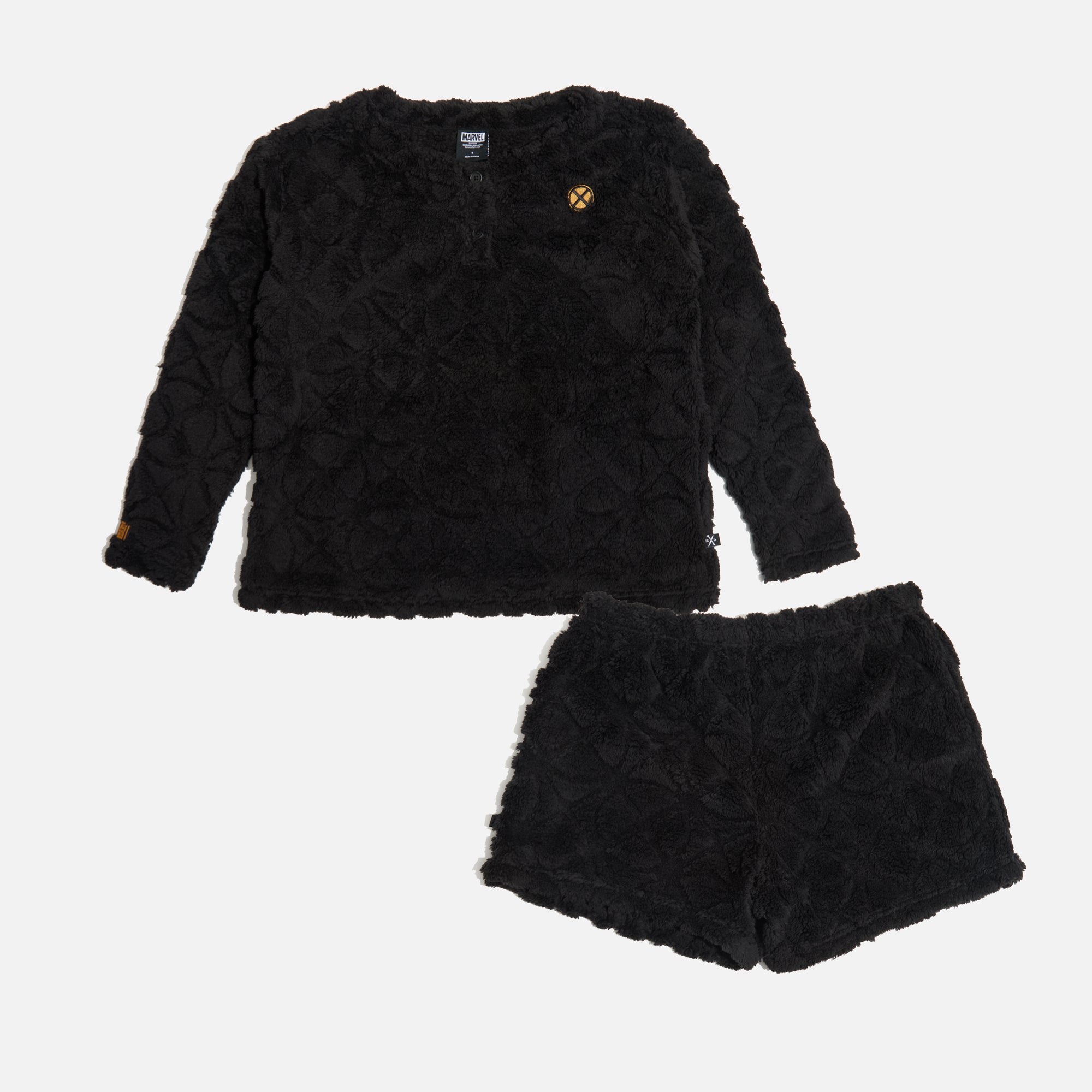 X-Men Black Women's Fuzzy Pajama Set