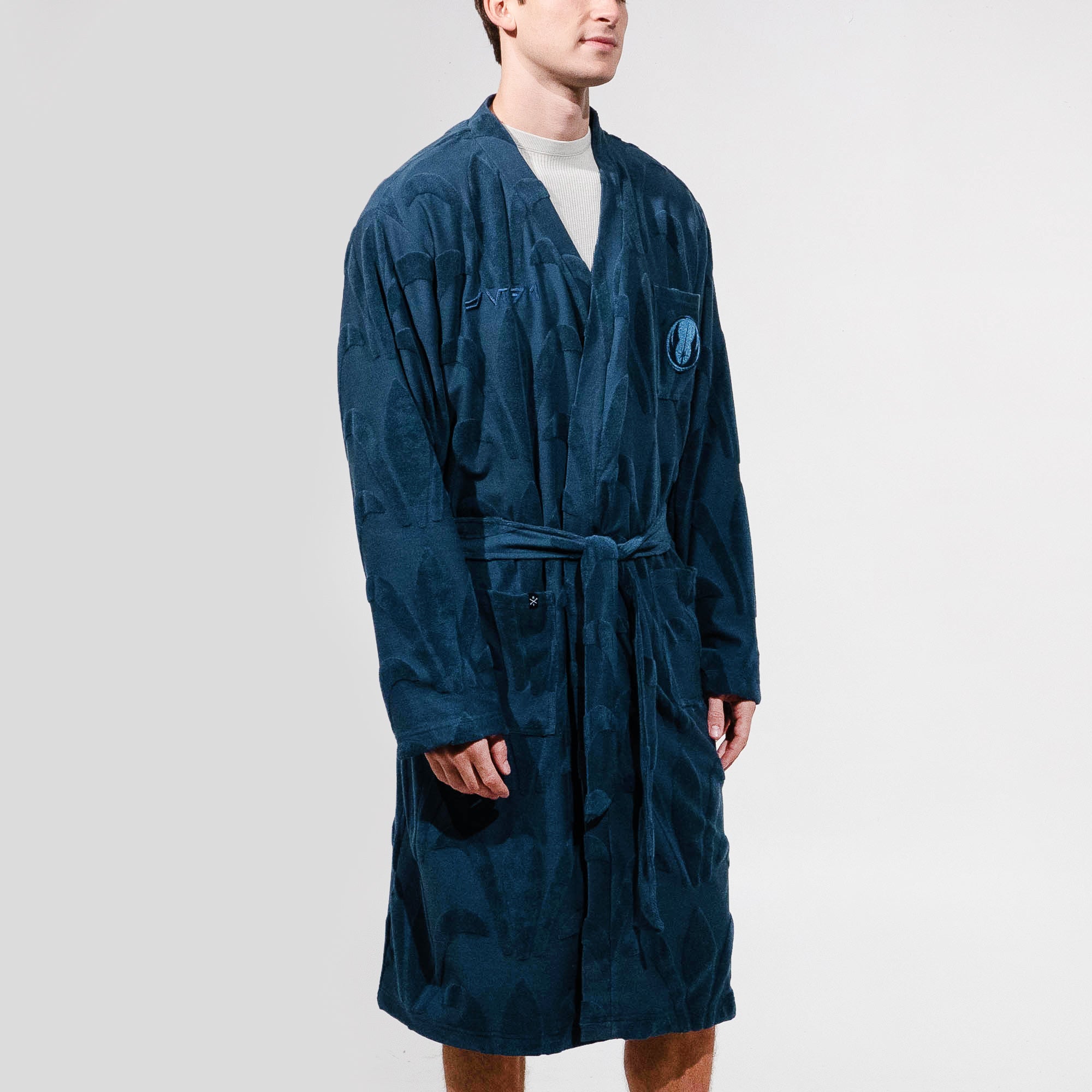 Robe Jedi en tissu éponge bleu marine