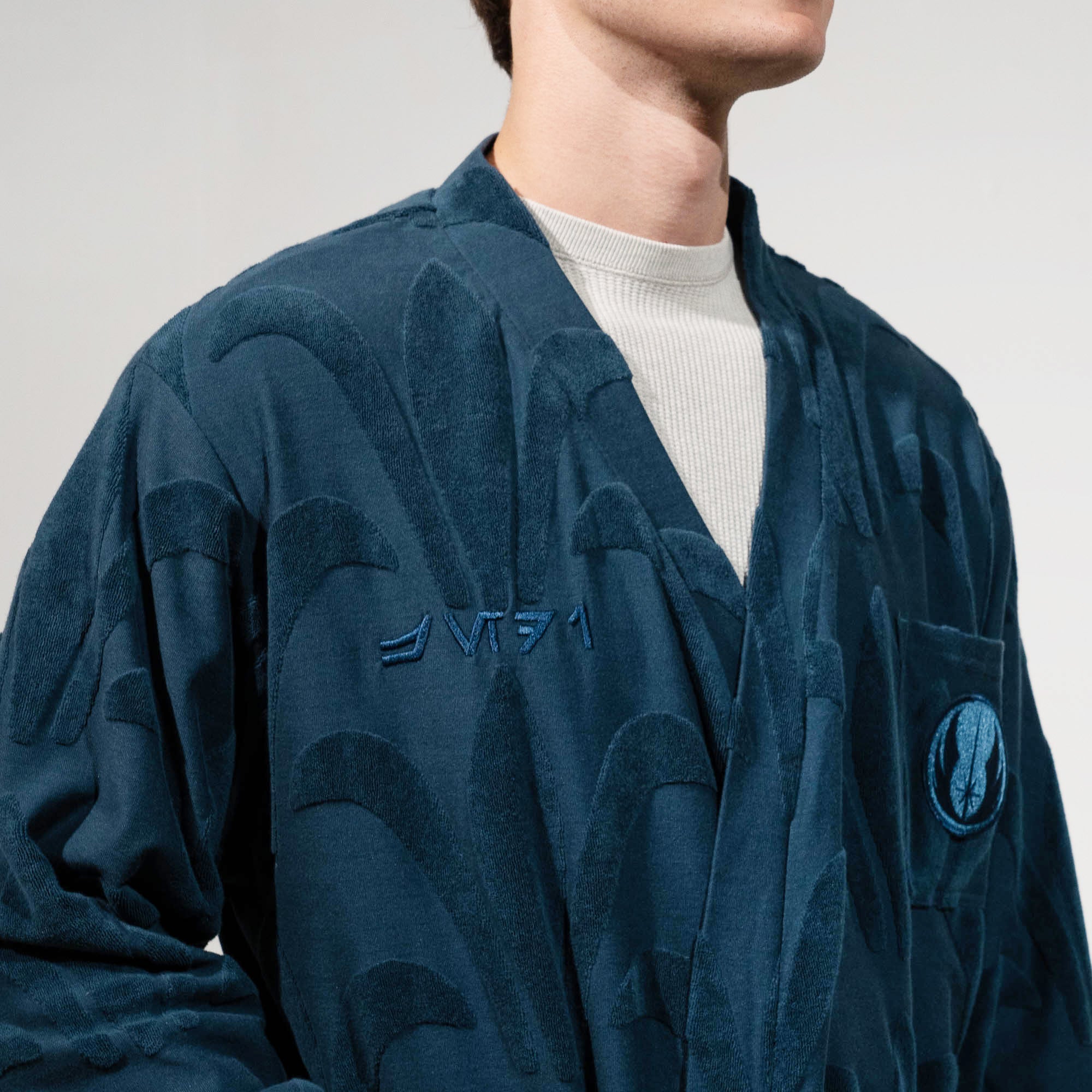 Robe Jedi en tissu éponge bleu marine