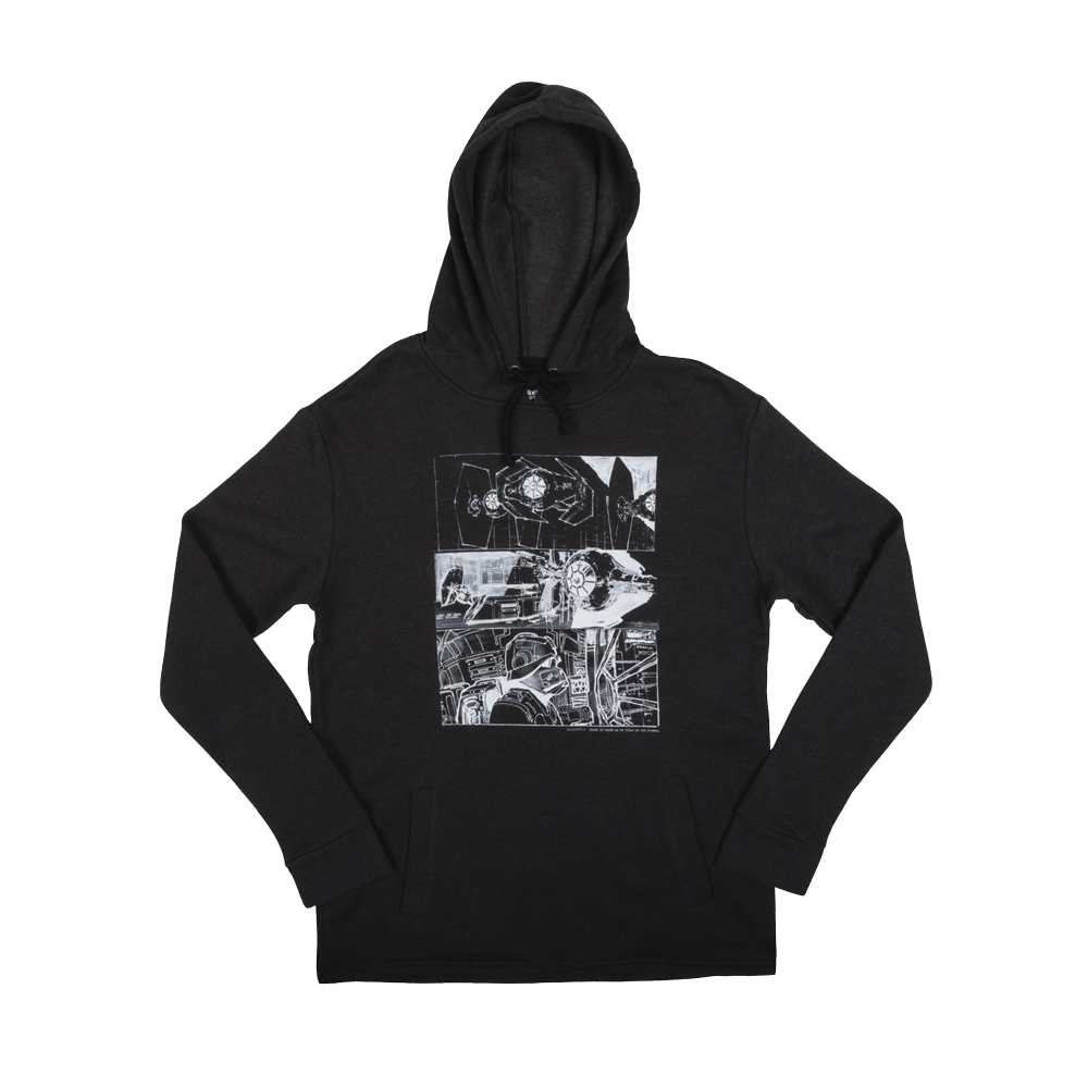 TIE Fighter Storyboard Collage Charcoal Hoodie