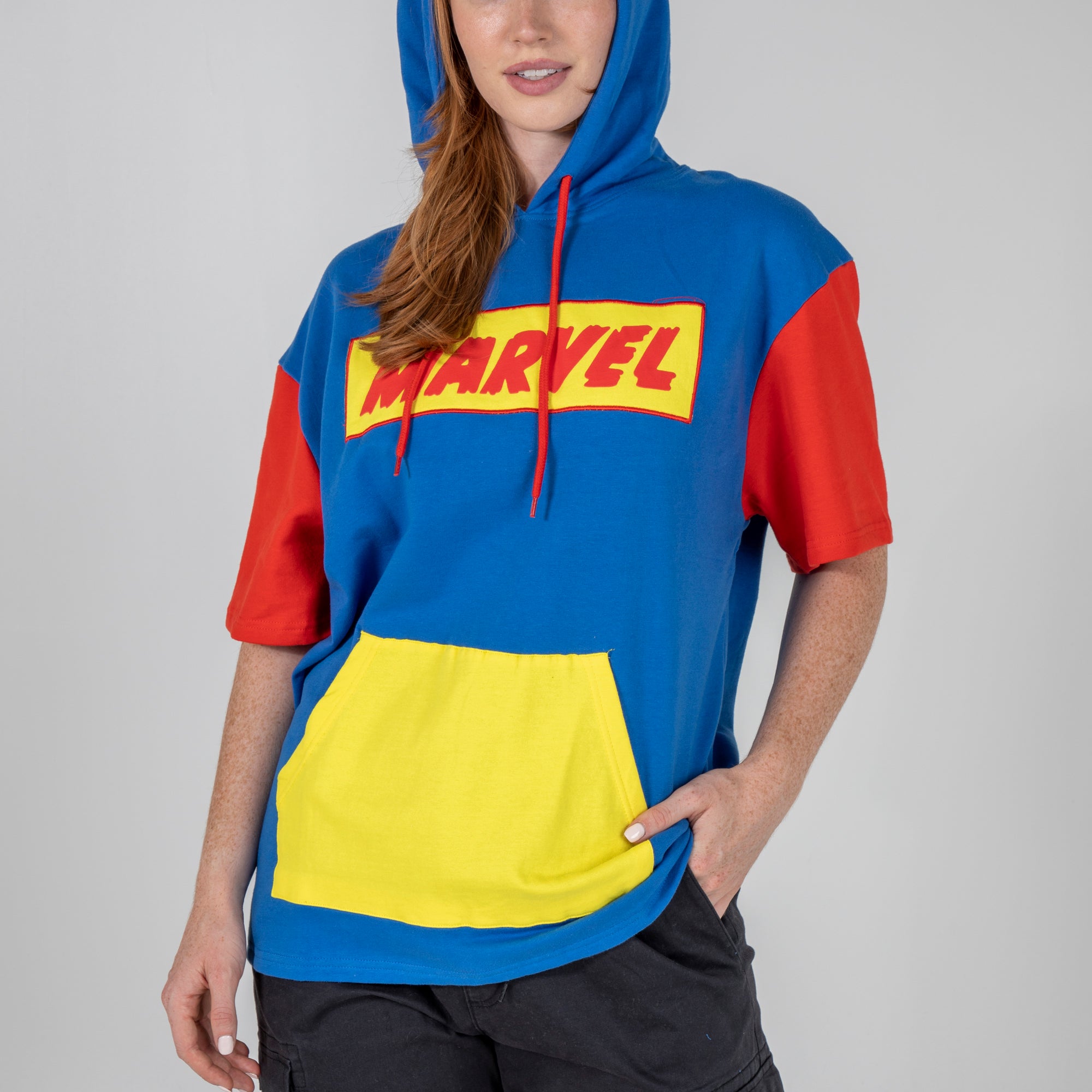 Sweat à capuche à manches courtes rétro Marvel Comics Group