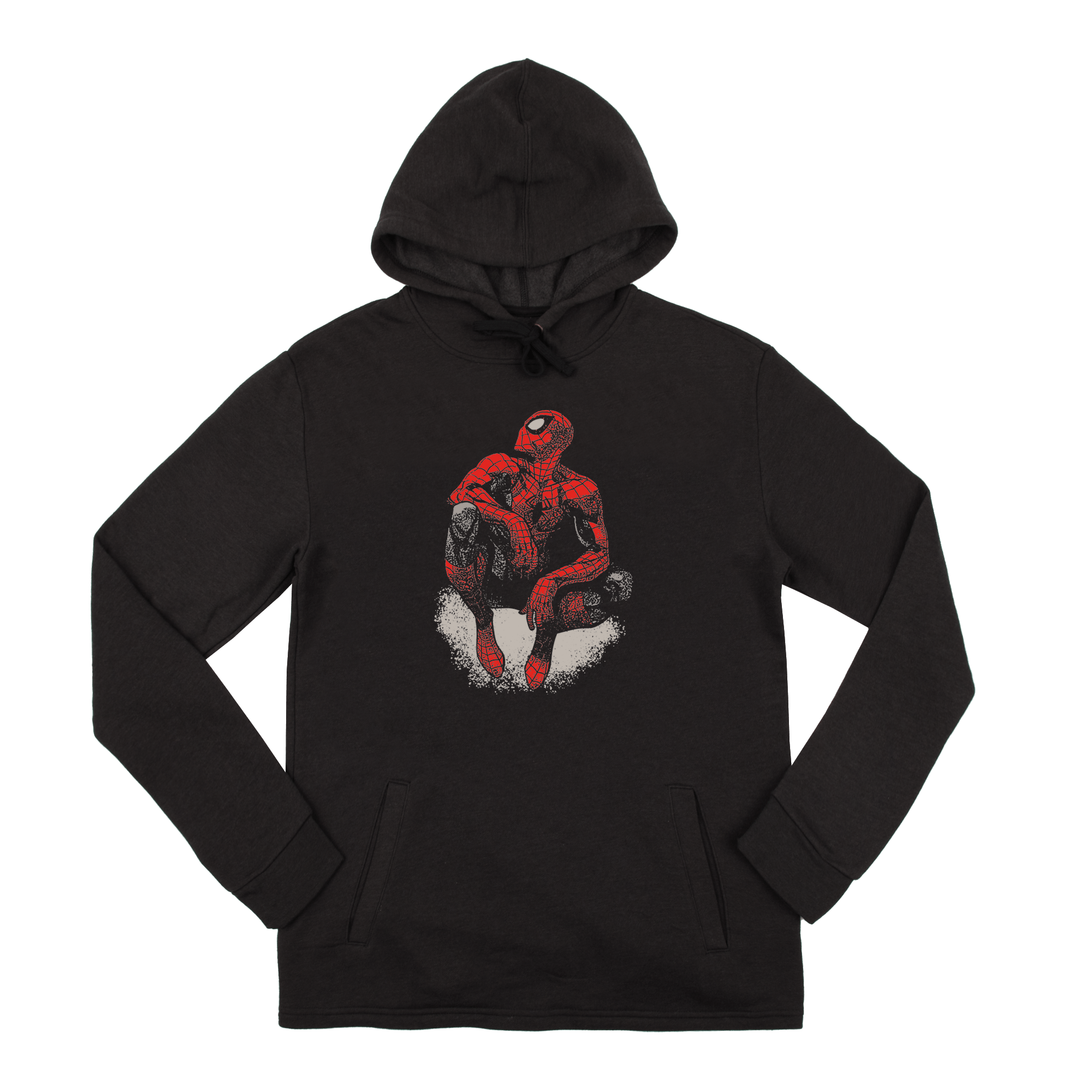 Spider-Man Sitting on a Wall Black Hoodie