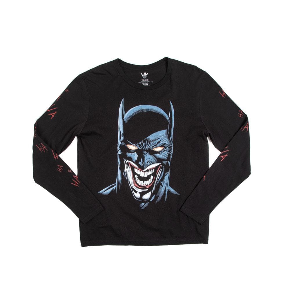 Mash-Up & Long - Comics Heroes Comics Bats Batman Black DC | & Villains Tee Joker DC Sleeve