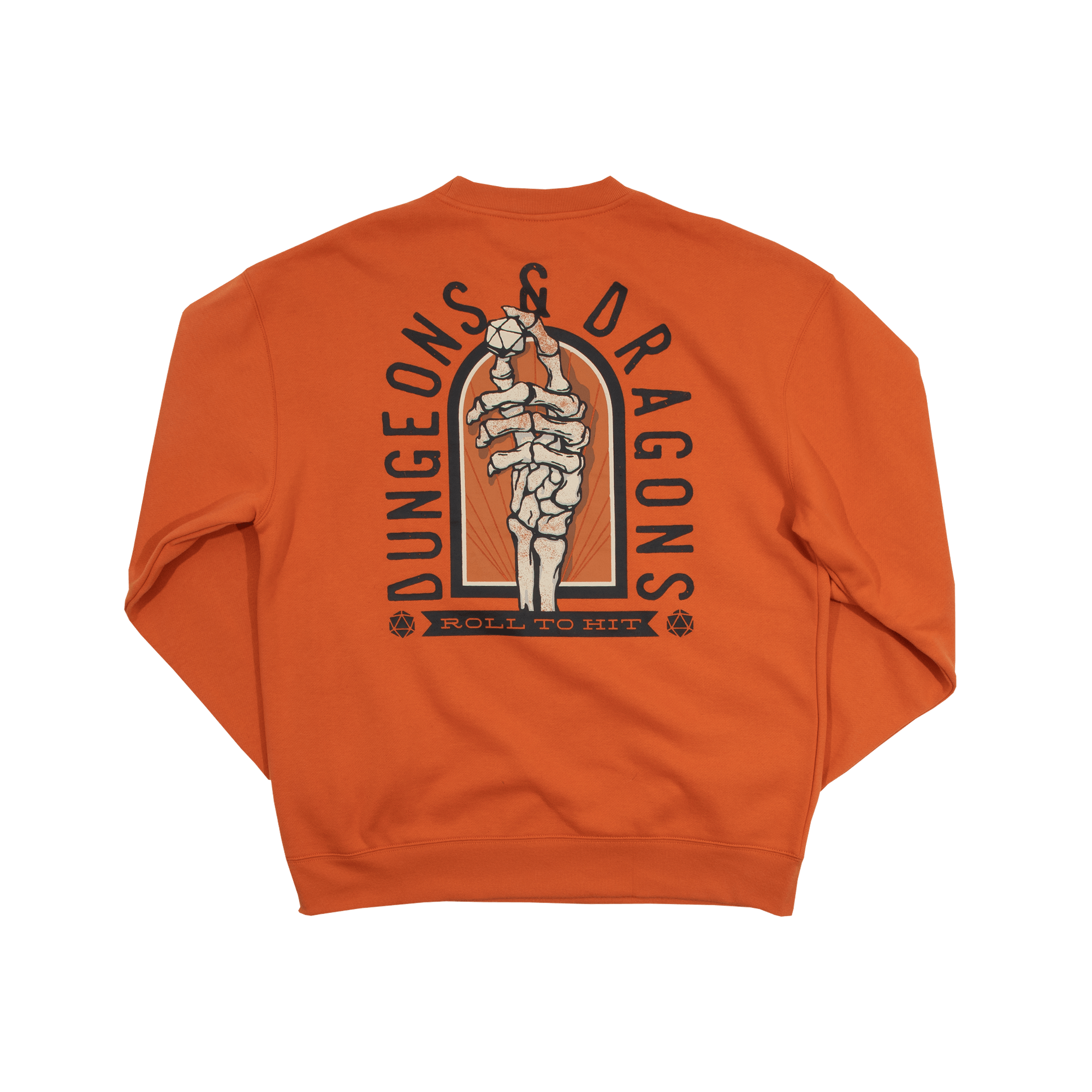 Dungeons Dragons D D Roll to Hit Classic Orange Sweatshirt L