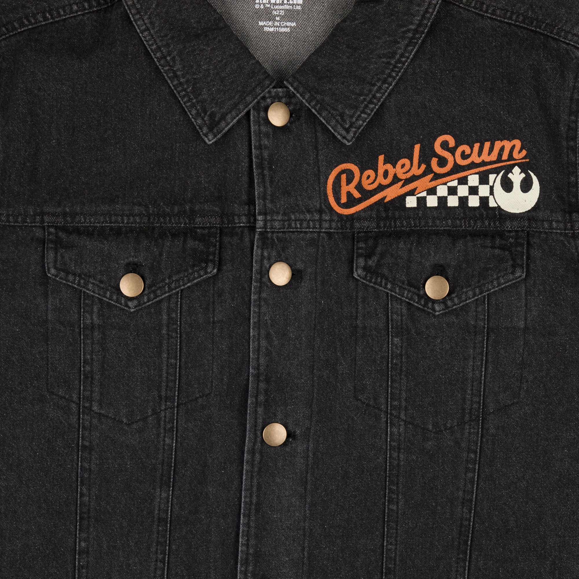 Veste en jean noire Rebel Scum