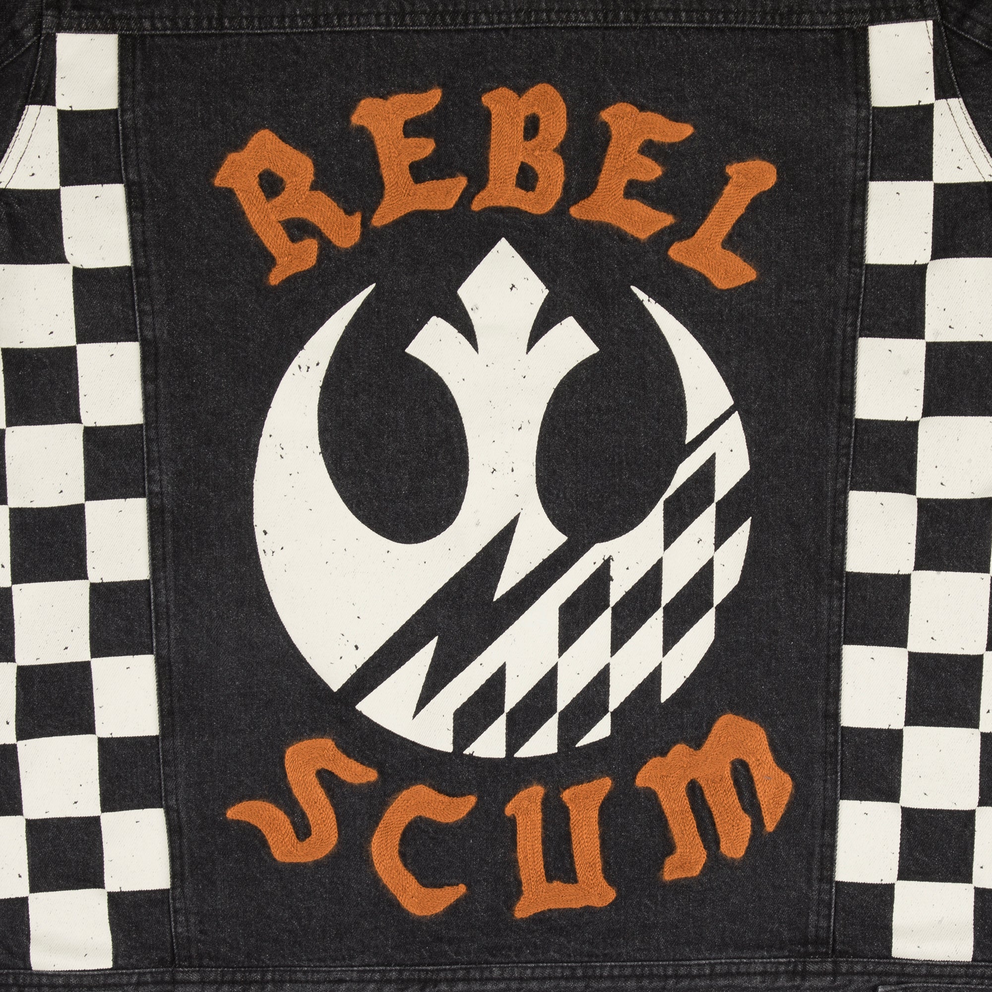 Veste en jean noire Rebel Scum