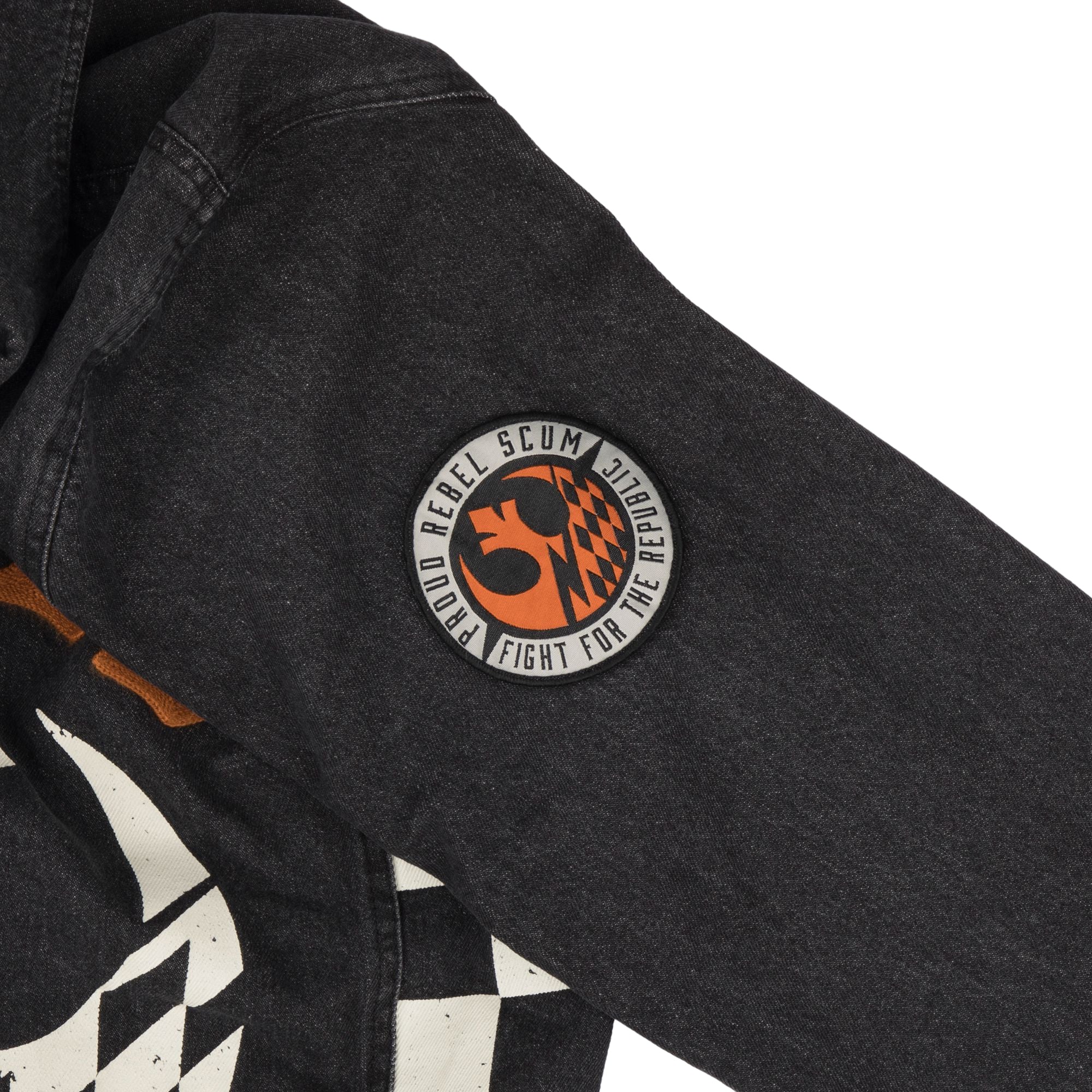 Veste en jean noire Rebel Scum