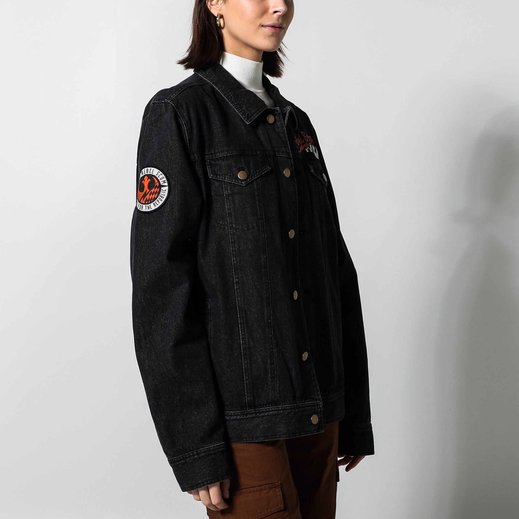 Veste en jean noire Rebel Scum