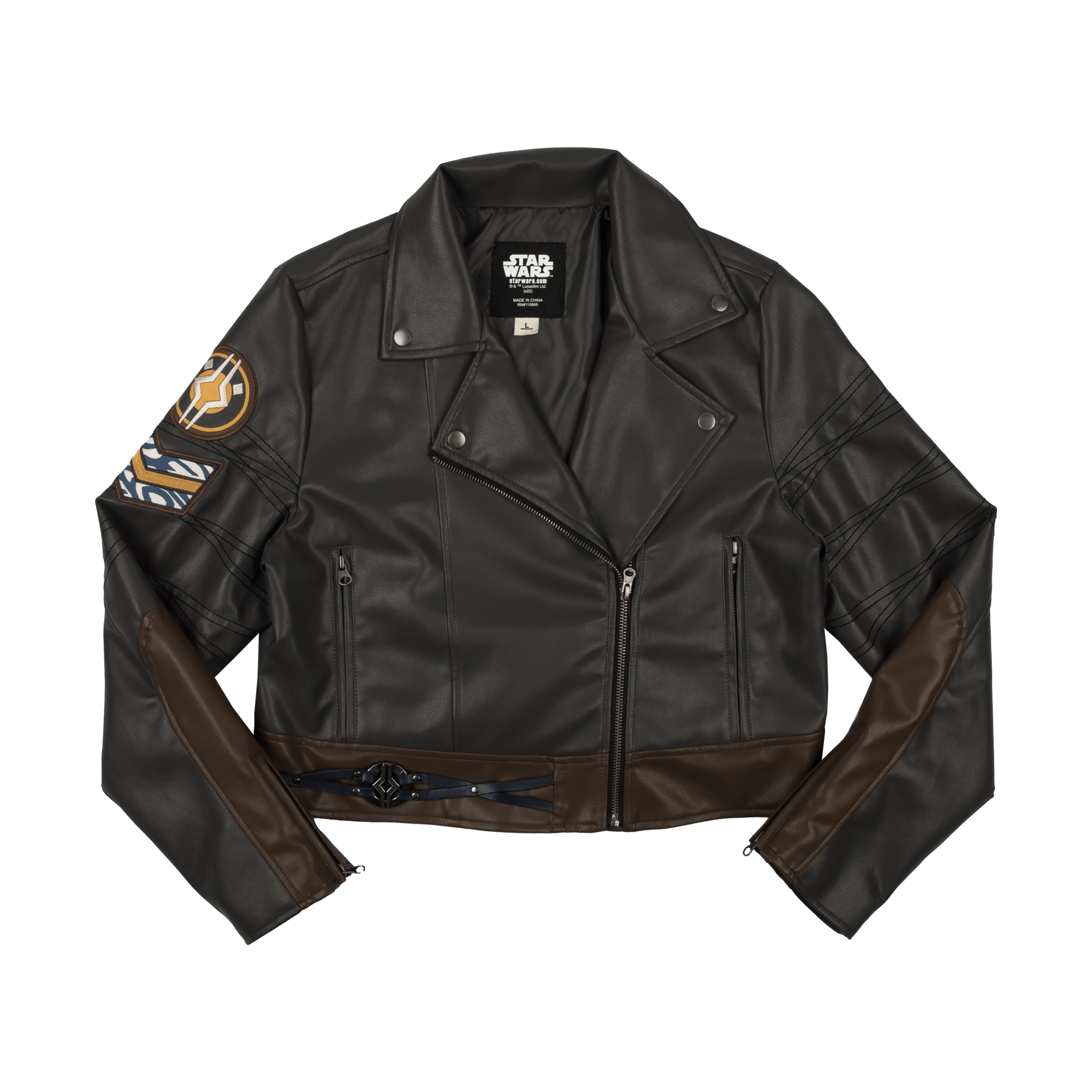 Ahsoka Faux Leather Cropped Moto Jacket