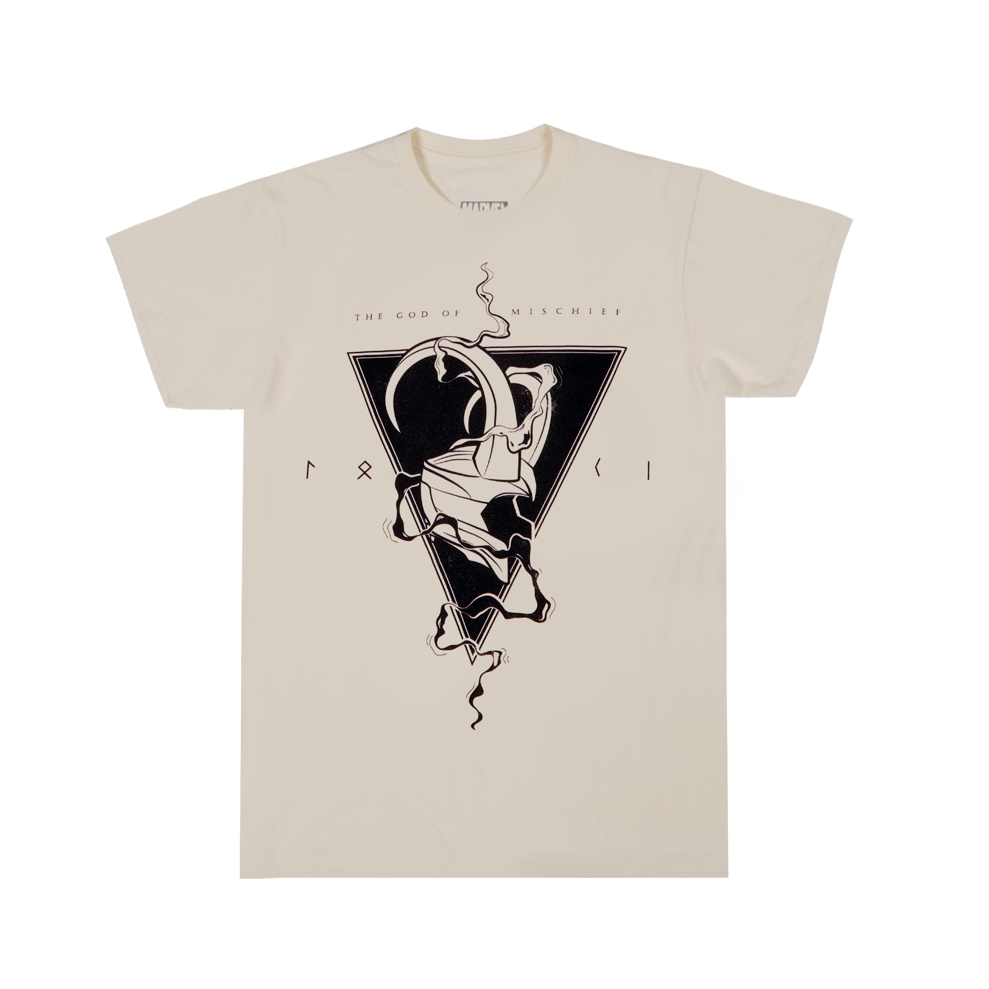 Loki Smoldering Helm Natural Tee