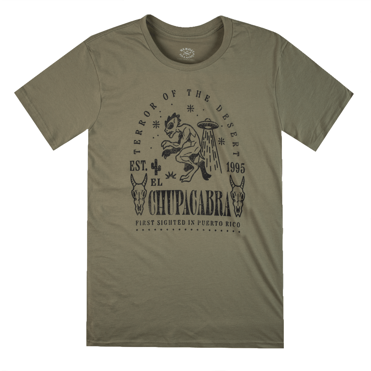 El Chupacabra Olive Tee
