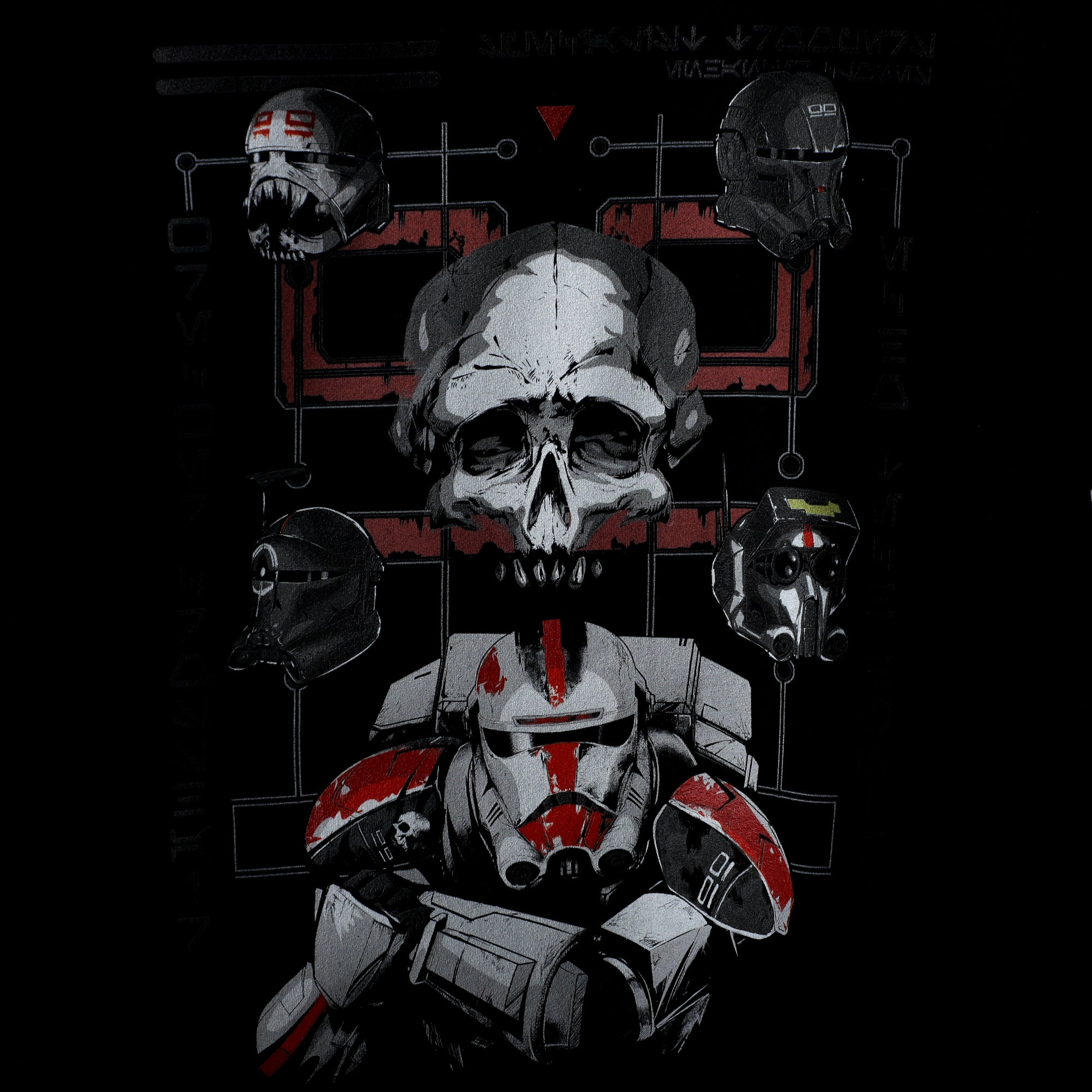 Le chasseur Bad Batch avec crâne et casque noir