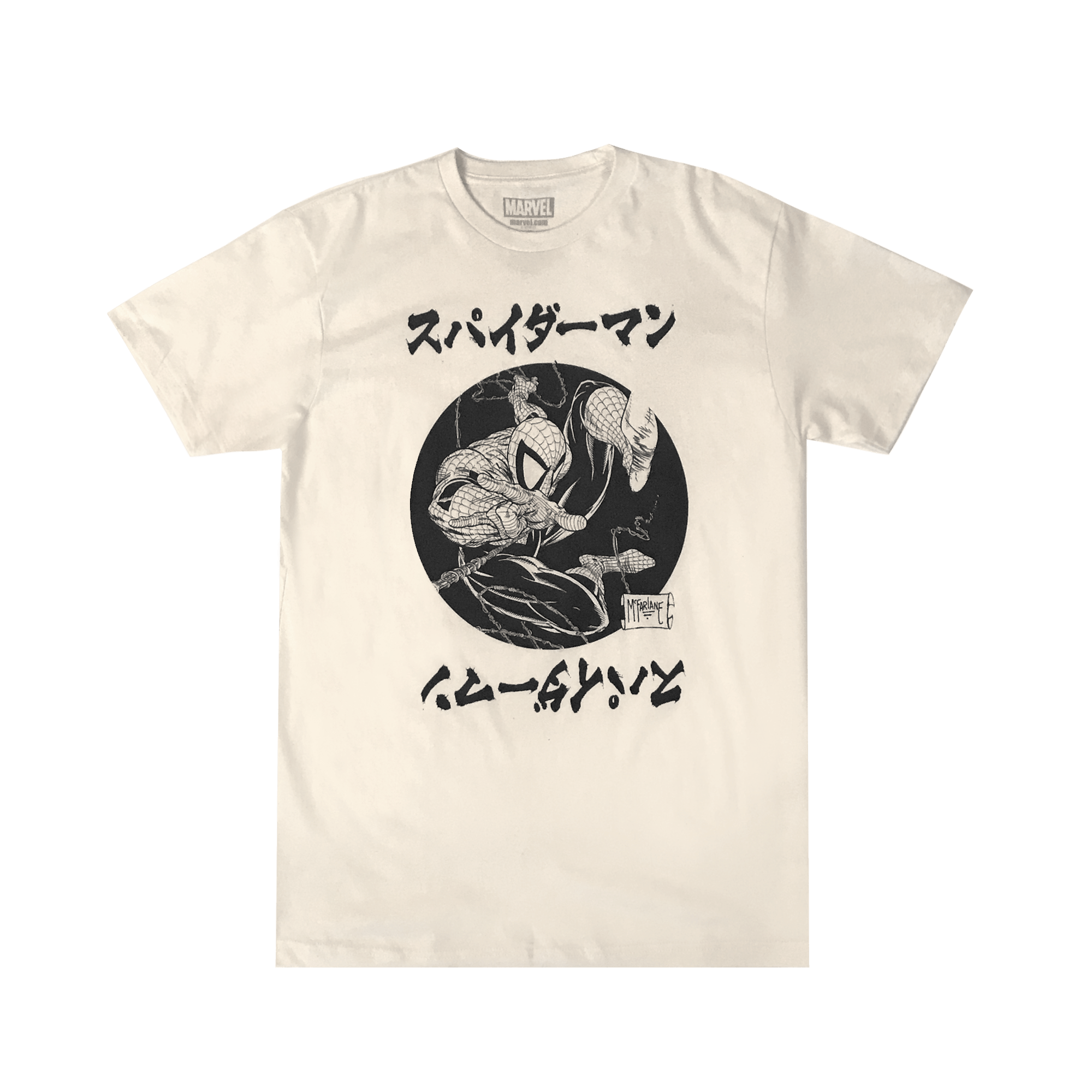 Marvel Spider-Man Kanji Natural Tee Marvel Heroes Villains
