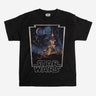 Black Star Wars t-shirt with iconic graphic on a white background