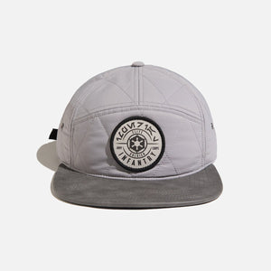 Front view of the quilted Star Wars Imperial Trailhead Camper Hat in grey.