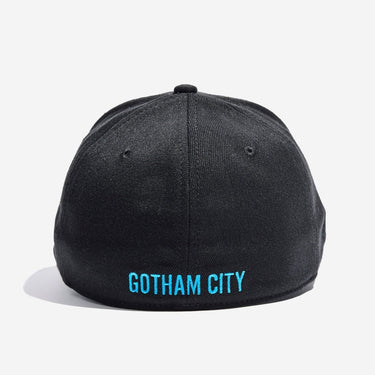 Black Batman Flex Fit Athletic Hat with Blue Embroidered text reading "Nightwing" 