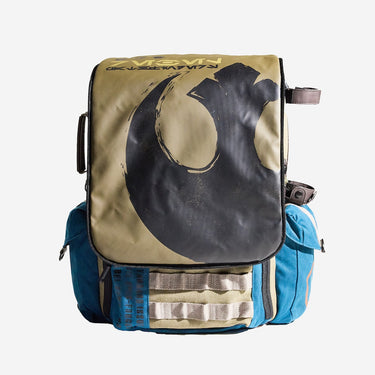 Backpack with a large Star Wars Rebel logo on a white background