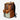 Orange and Beige Star Wars Rebel Themed Backpack with a metal Starbird Emblem and Silver Molle Straps facing the left to display a side pocket and additional silver molle straps