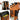 Collage of an Orange Backpack with a Star Wars Rebel Theme. The collage depicts an external laptop pocket being utilized (Top Left), A Phone in a pocket on the backpacks top flap (Top Right), Open Backpack showing multiple compartments internally (Bottom Left), and a Waterbottle in a pocket (bottom right)
