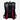 Black backpack with Black and red straps on a white background