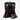 Black backpack with black and red straps on a white background with a smaller tech organization case with a grey front pocket and the star wars imperial cog emblem
