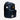 Dark Blue backpack with Metal X-Men logo in the center of the bag and a "Xaviers School for gifted Youngsters" patch on the bottom left. The bag sits on a white background facing the right to show a side pocket and an ID Window with a name card