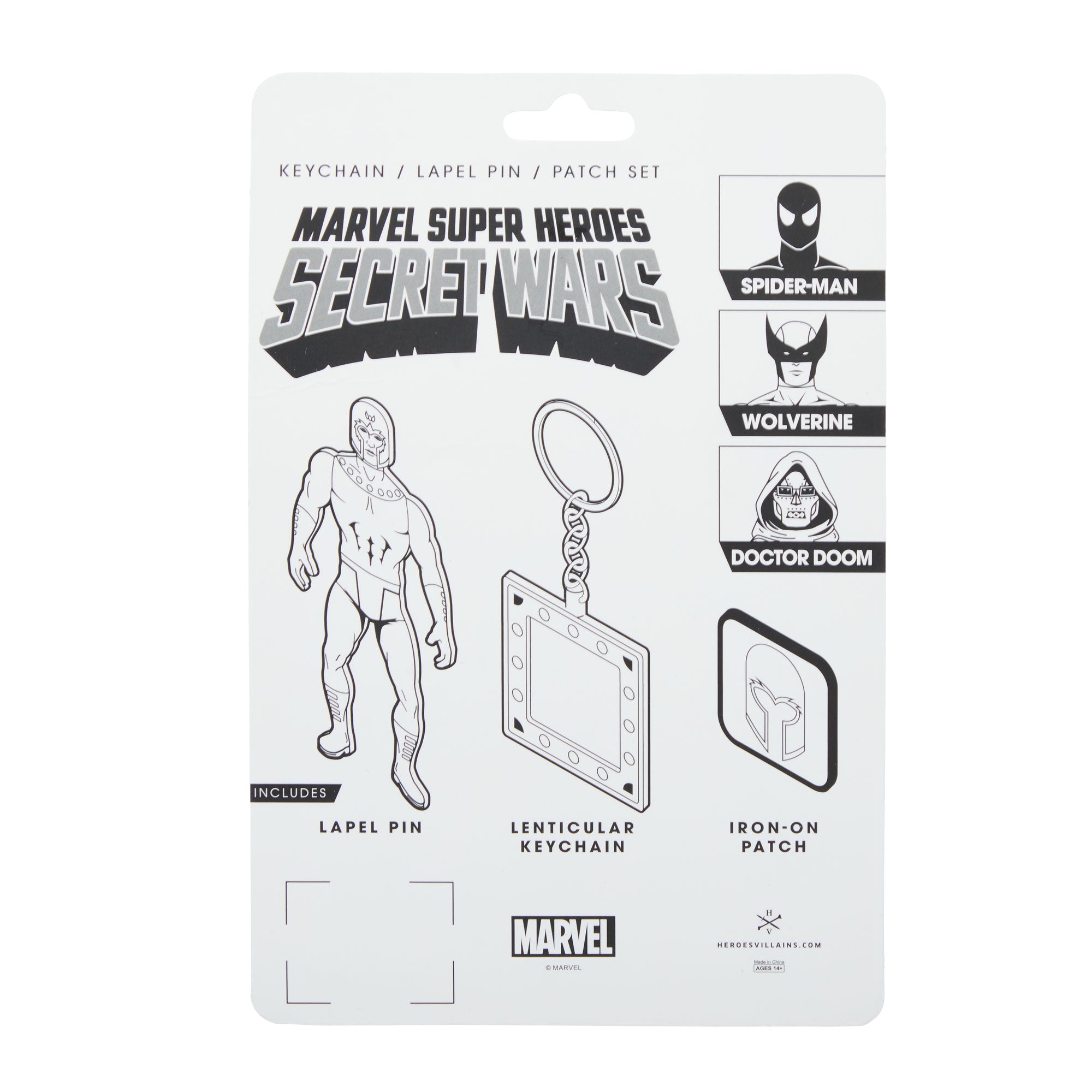 Magneto Lapel Pin, Keychain, & Patch Set