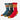 3 Ribbed Crew Socks with a Dungeons & Dragons theme. The socks have the ampersand logo embroidered. The socks are themed after Black, Red and Blue chromatic dragons. 